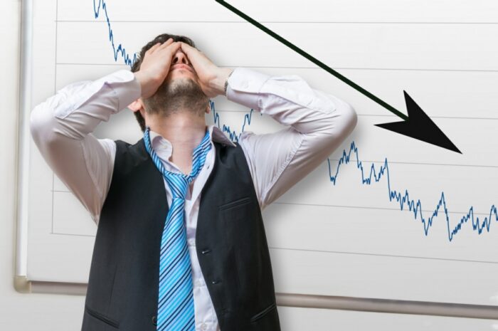 Downward pointing graph and man ED metaphor