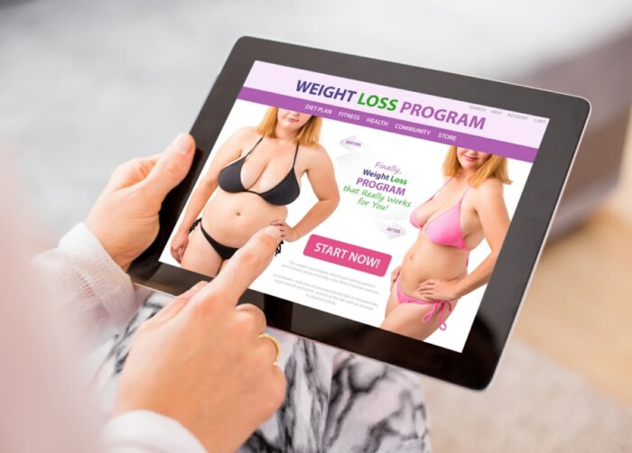 Weight loss programme on tablet device